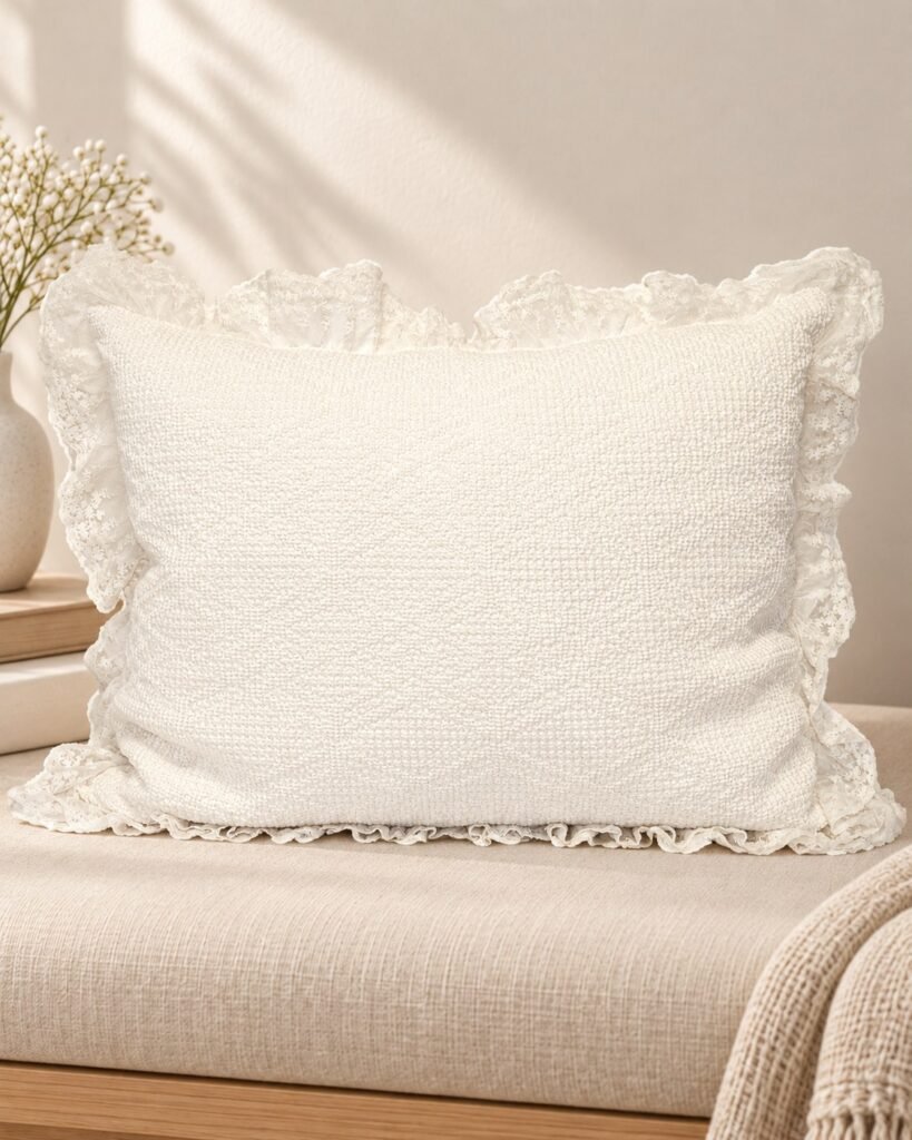Funda almohada positano marfil