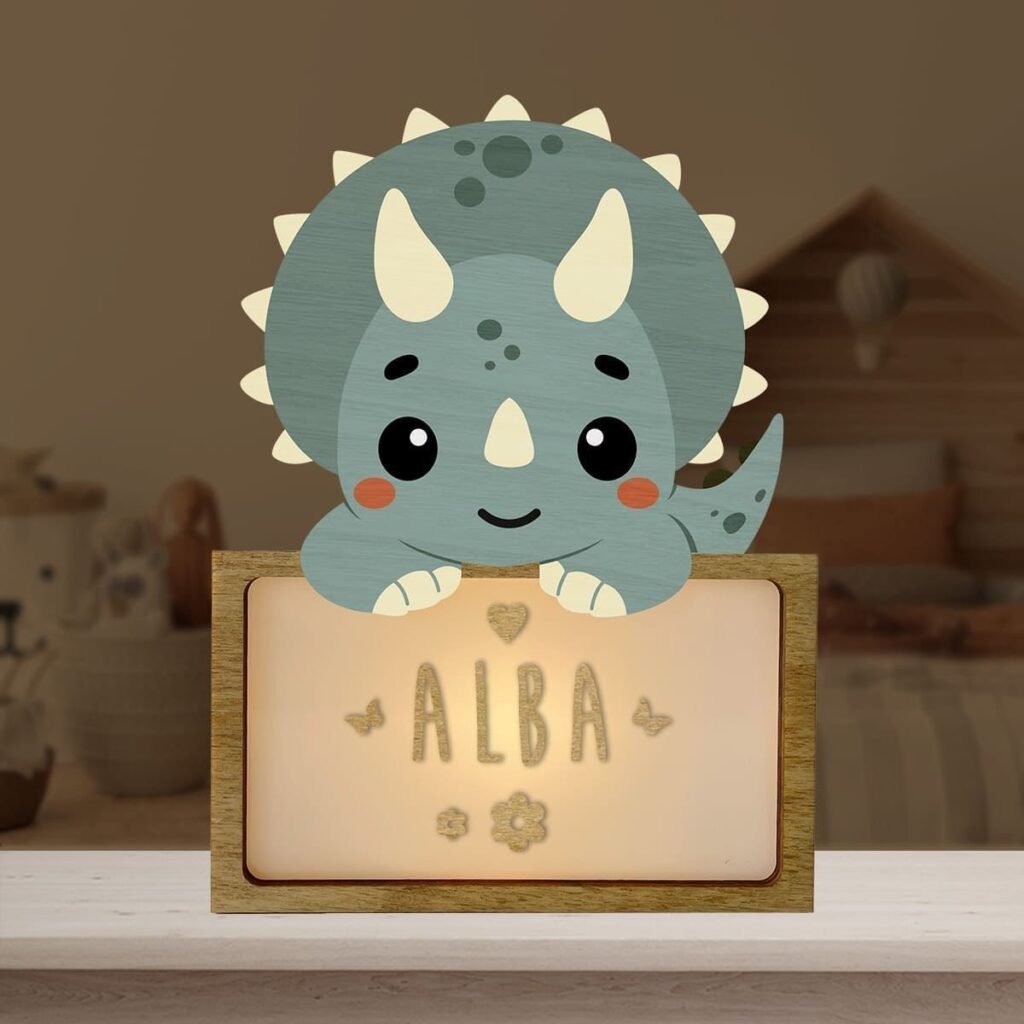 Lámpara Dinosaurio Triceratops Personalizable