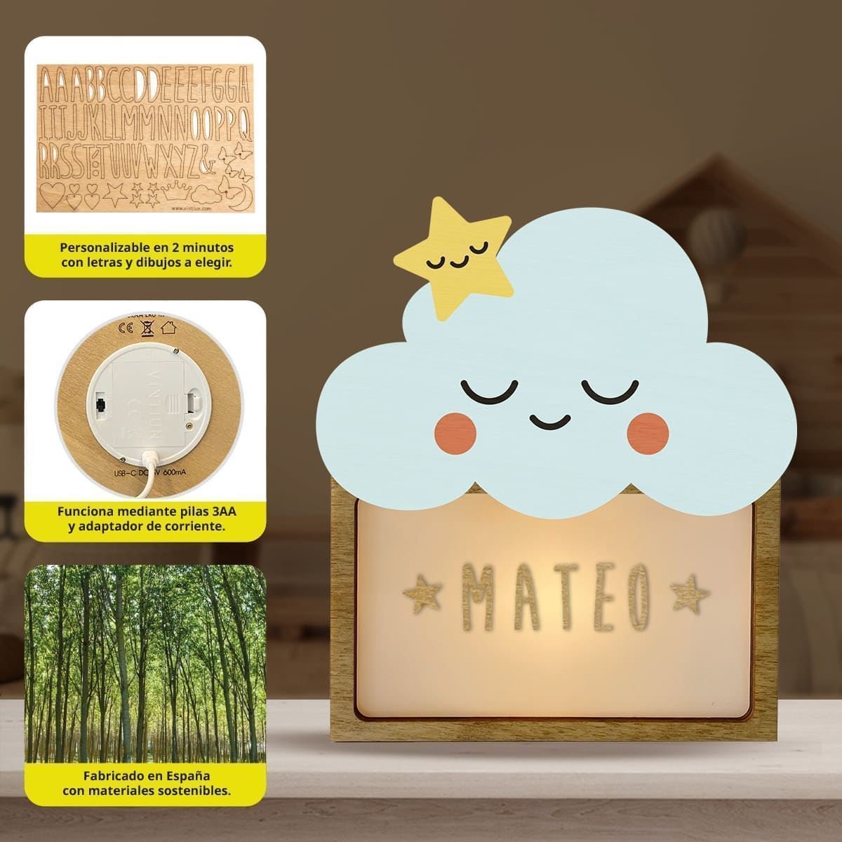 Lámpara Nube Personalizable