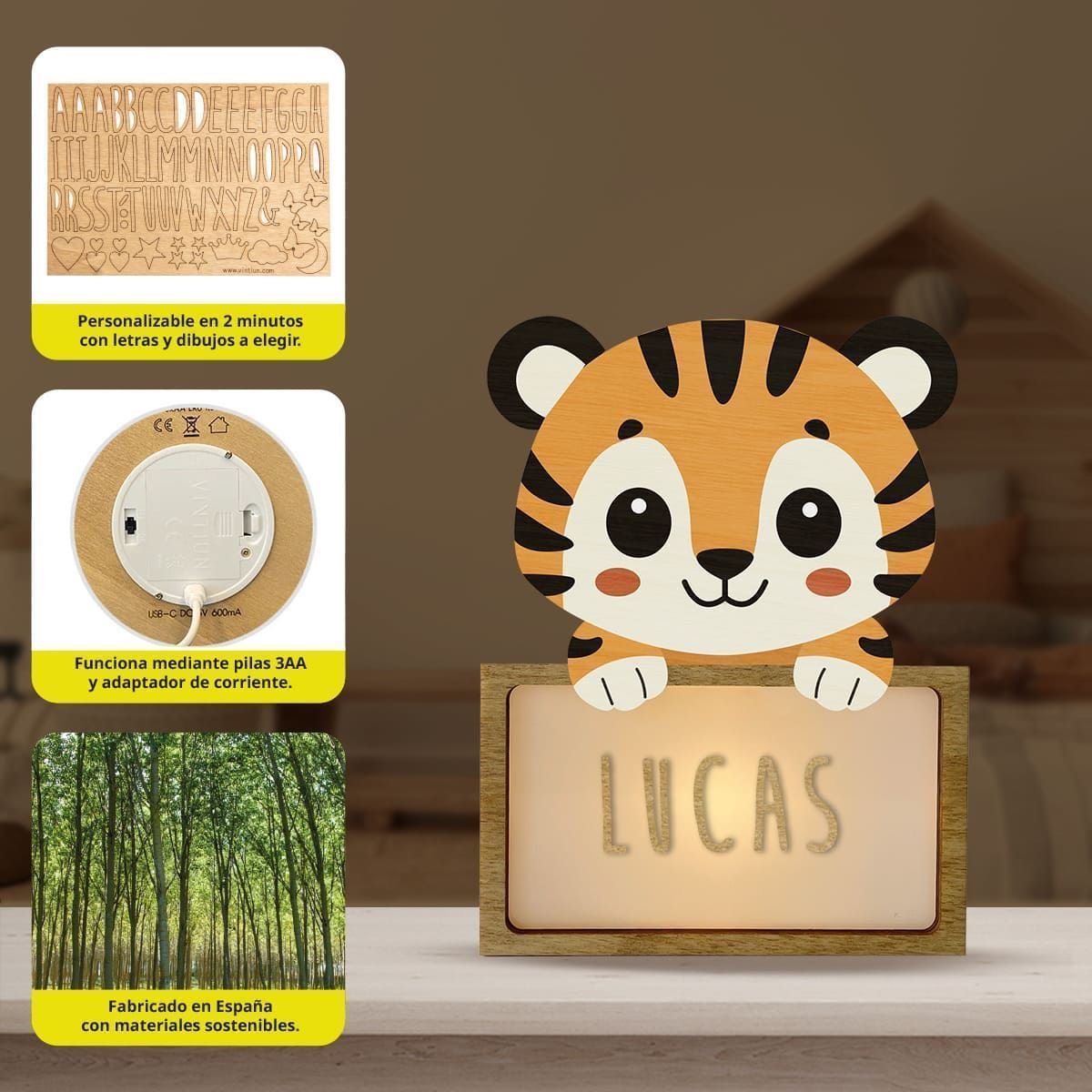 Lámpara Tigre Personalizable
