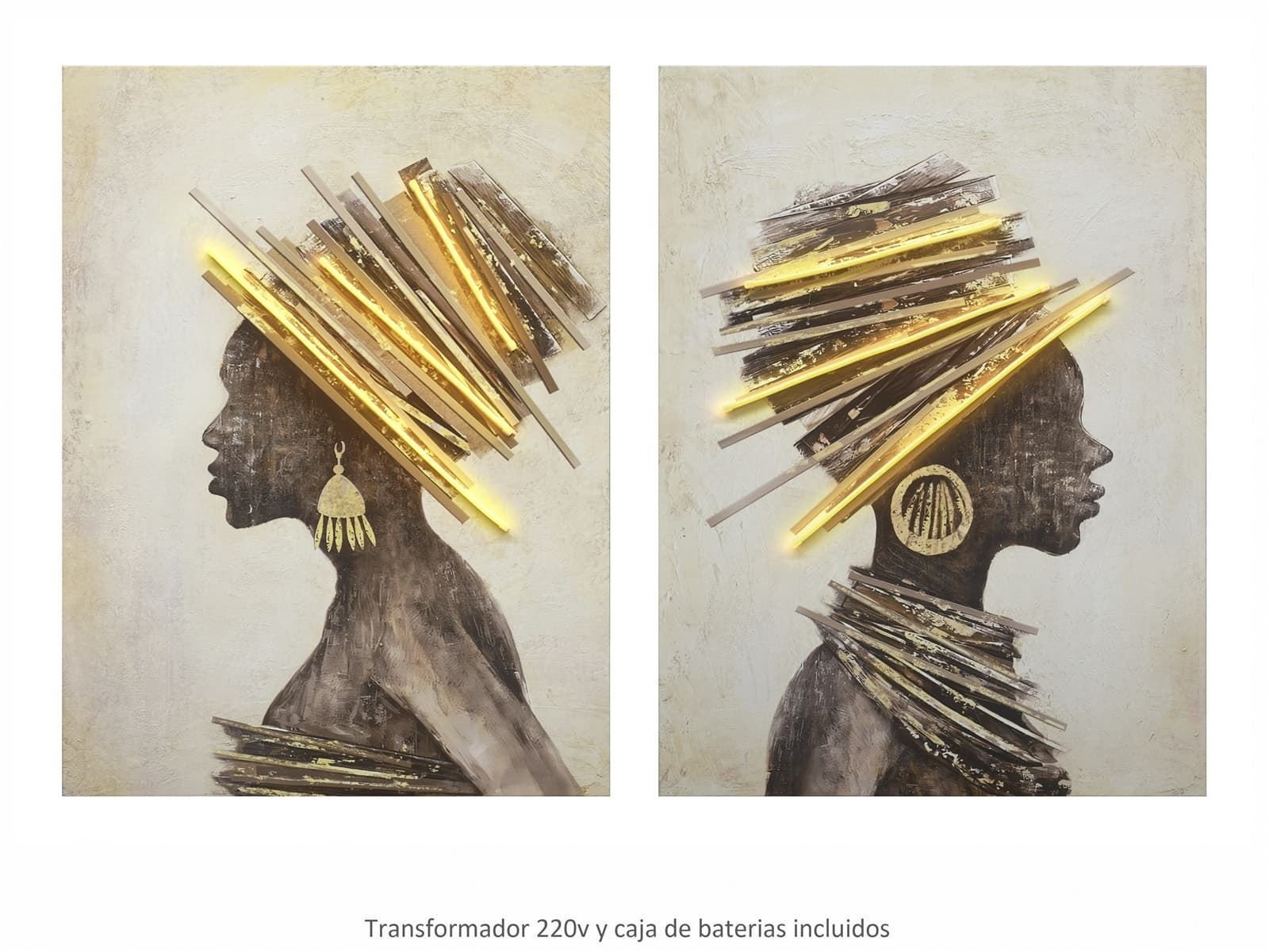 Lienzo Africanas set 2