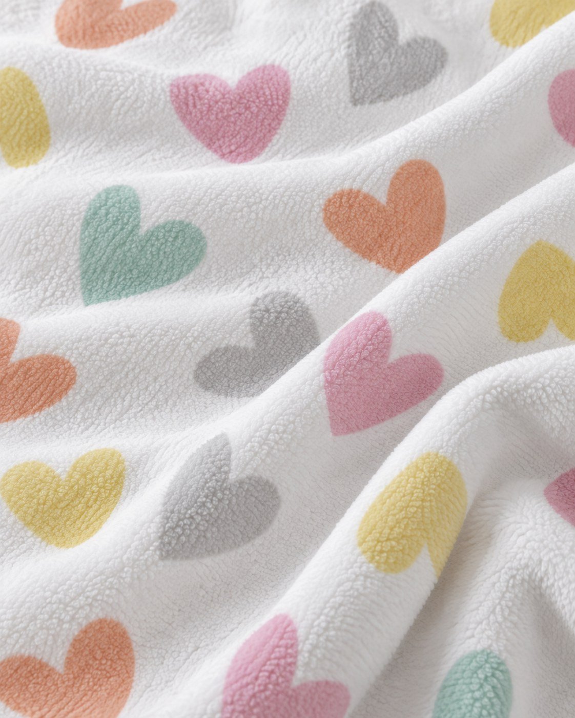 Sábanas de Coralina Burrito Blanco – Diseño Corazones (Cama 90 cm)