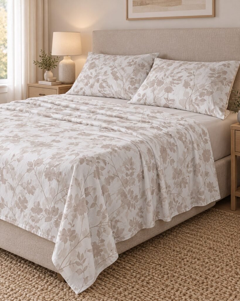 Sábanas de Coralina Burrito Blanco – Diseño Floral (Cama 120 cm)